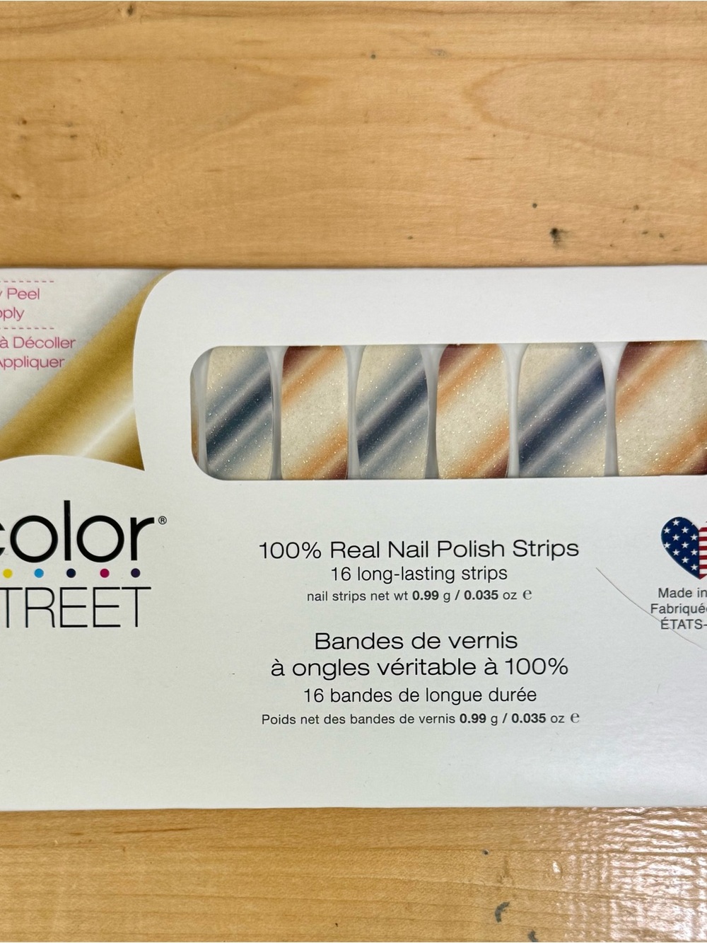 Color Street Marble Nail Polish Strips - Blue & Gold Retired Rings of Saturn